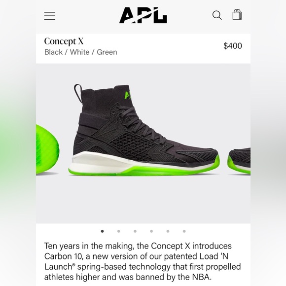 APL - unisex Concept X Basketball Sneakers shoes black / green SZ M‎ -5 / W -6.5 - Picture 3 of 12